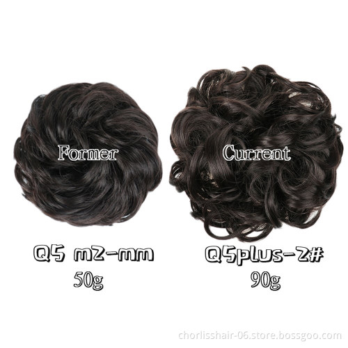 Wholesale cheap Flexible Buns Q5 Plus Chignon Curly Scrunchy Chignon Elastic Messy Wavy bun For Ponytail Extensions For Women